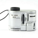 Mini Lens 60X Pocket Magnifier Microscope With Led Ultraviolet Light Jewelr O9S6