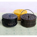 Retro Hollow Out Mosquito Coil Holder Handle Box for Teahouse Home Black