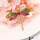 Crystal Colorful Dragonfly Insect Shaped Brooch Pin Badge Bag Decor Jewelry Gi3C