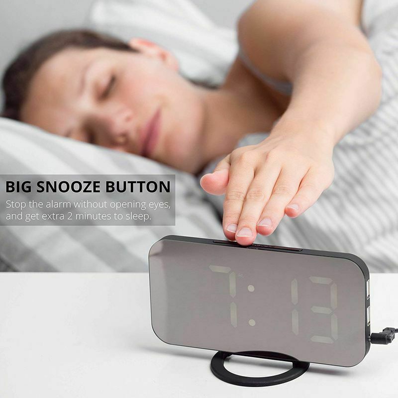 Digital alarm clock - stylish led clock with the USB port, a huge display,  S7H9