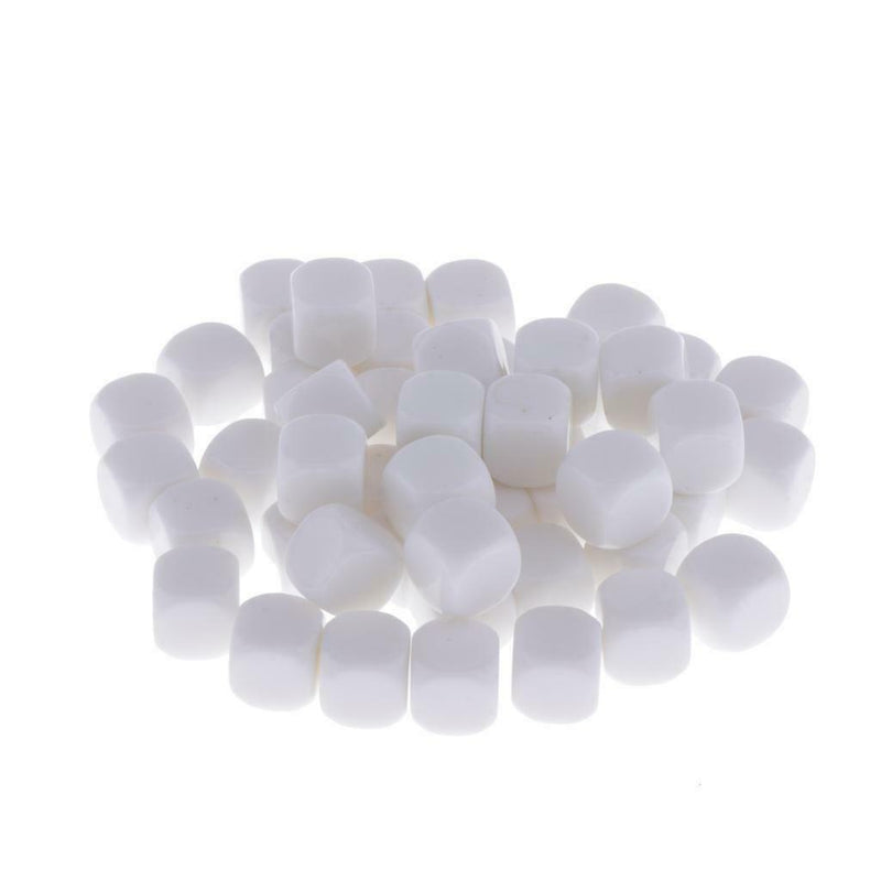 50pcs 1,2cm White Opaque Dice 6 Faces Acrylic Dice Game DIY White Table For MTG