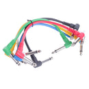 6xGuitar Part Angled Plug Audio Cable Leads Patch Cables for Guitar Pedal Effect