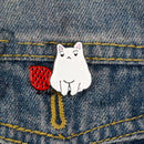 Cartoon Cute Cat Pins Enamel Brooch Shirt Jacket Ornament Jewelry Gift (2) A