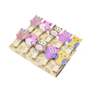 10 Mini Pegs Owl Wooden Craft Pegs Card Holder Photo Hanger Clothes Clip 3C