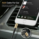 3.5mm Aux Cable Line Coiled Male Jack Stereo Audio Adapter for Car PC Headphone