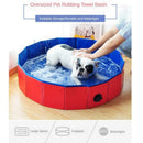 1pc Pet Swimming Pool Foldable Portable Pet Pool Non-slip Bottom for Dogs Blue