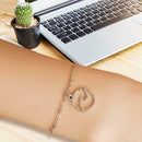 Retro Hollow Circle Pendant Hand Chain Anklet Unisex Cuff Bracelet Jewelry