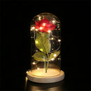 LED Light Artificial Rose Flower Glass Shade Wedding Decor Valentine's Day Gift