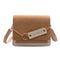Casual Messenger Bag Women Splicing Color Chain Shoulder Handbags (Brown) A