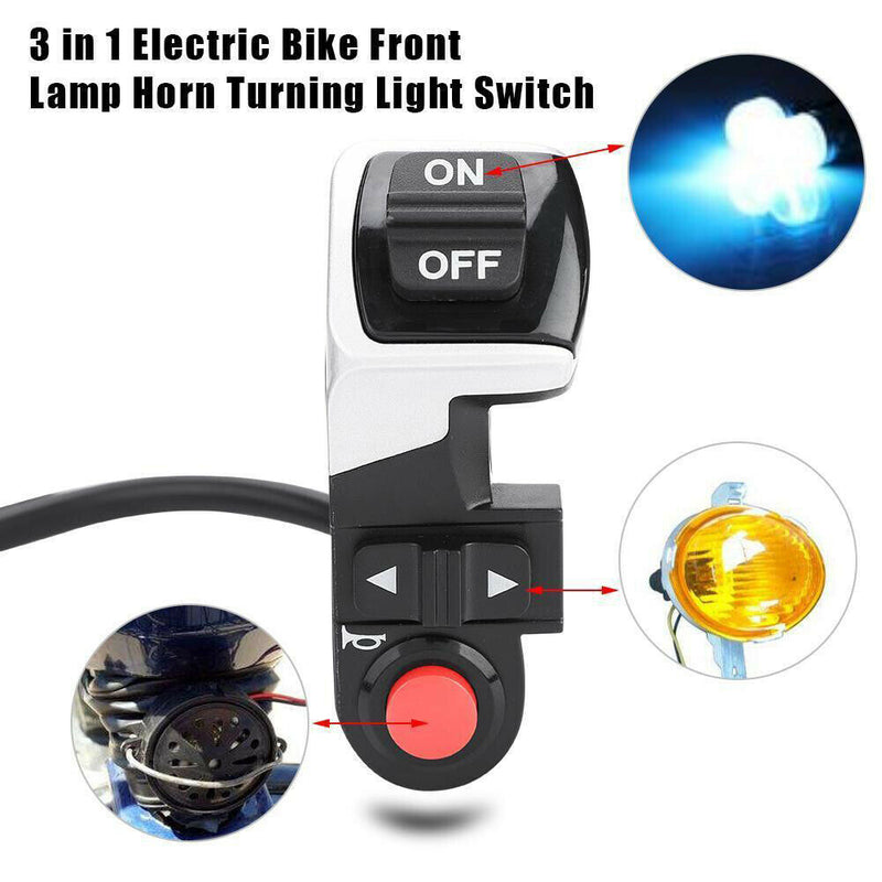 3 In 1 Control Switch DIY Rainproof Rear Lamp Turn Signal Light Electric Bicycle