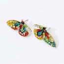 Colorful Butterfly Earrings Rhinestone Earrings Women Jewelry Accessories A
