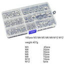 165pcs Boxed 304 Stainless Steel Nylon Lock Nut Locknut Self-Locking Nut NRJ