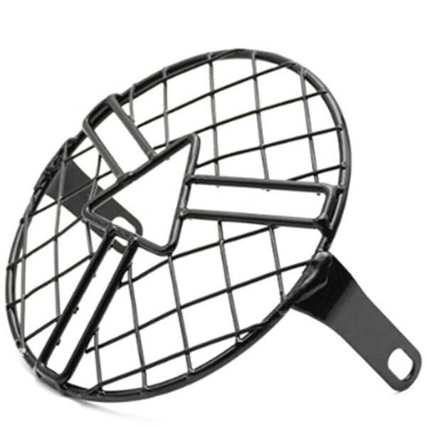 Motorcycle Headlight Lamp Shade Retro Black Shell Round Headlight Grille