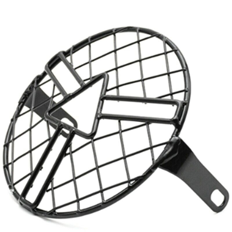 Motorcycle Headlight Lamp Shade Retro Black Shell Round Headlight Grille