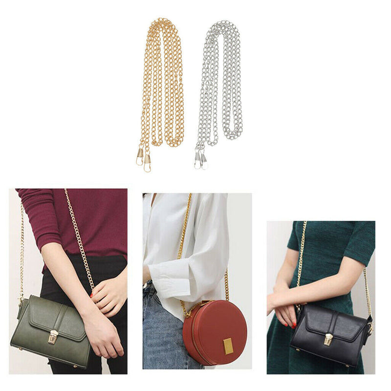 2x Bag Chain Strap Handbag Women Cross Body Shoulder Bag Belt Replacement 47inch