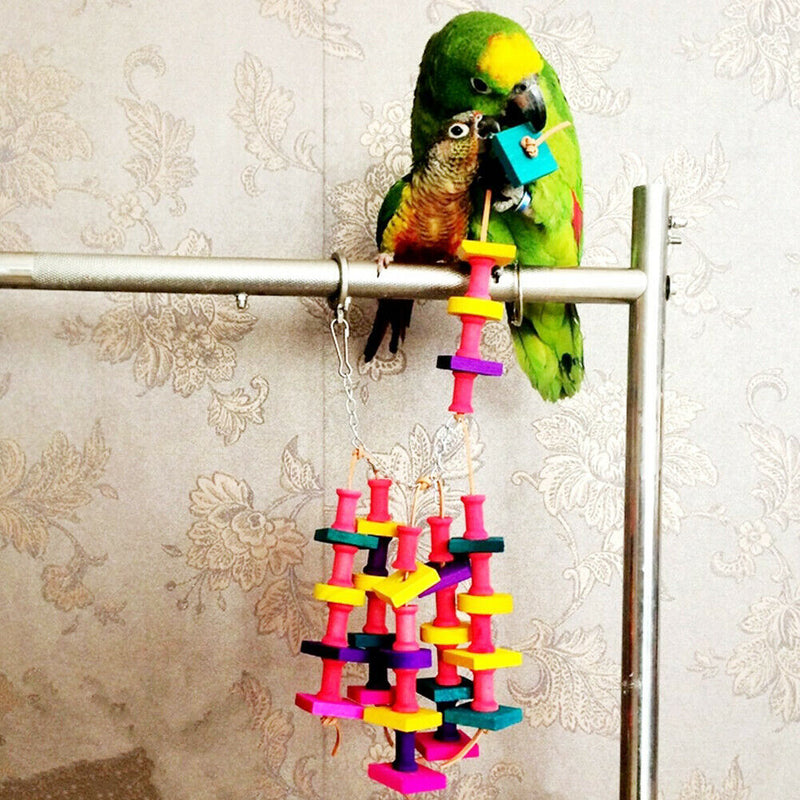 Colorful Parrot Macaw Cage Chew Toys Pet Bird Conure Swing Scratcher