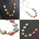 Trendy Universe Solar System Planet Galaxy Space Glass Pendant Lumious Necklace