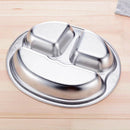 Cartoon Style Stainless Steel Divided Kids Plate with Lid Separated Container