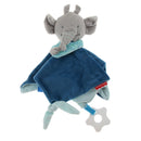 Plush Blanket Teething Security Tag Baby Safety Blanket Dark blue Elephant