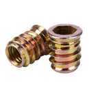 Set of 5 threaded insert M10 x 20 mm for wood E8R8