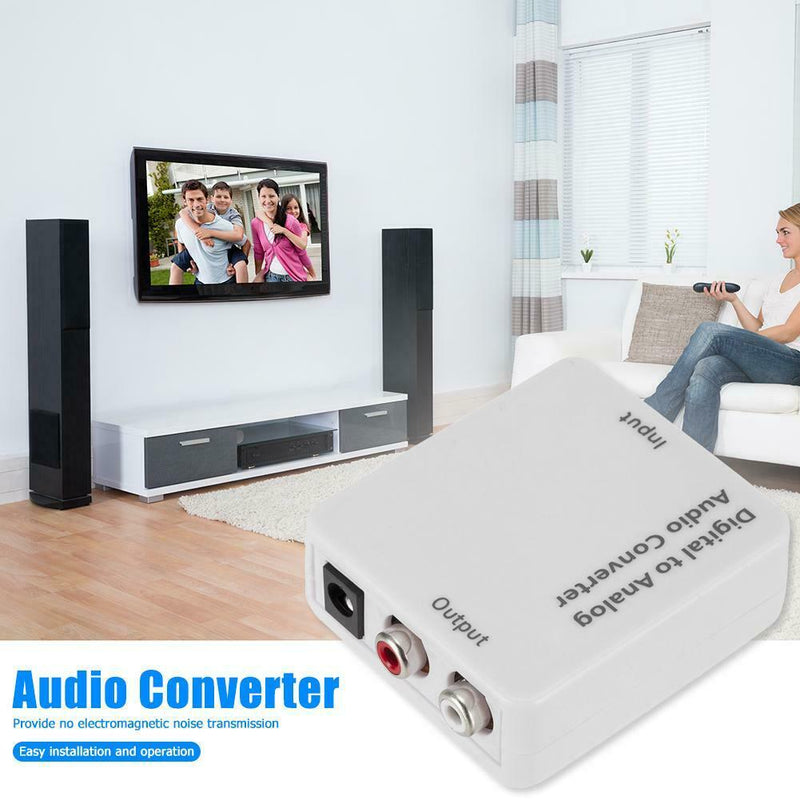 Optical Coaxial Toslink Digital To Analog Audio Converter Adapter RC L/R