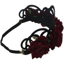 Gothic Style Queen Jewelry Red Rose Crown Tiara Headband Halloween Masquera