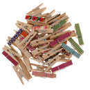 50 Patterned DIY Wood Photo Paper Pegs Clothespin XMAS Card Craft Clips