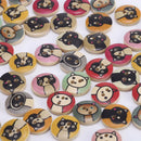 Cat Pattern Wood Buttons Sewing Scrapbooking Home Cloth Handmade Decor*50