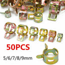 50Pcs/Set Fuel Water Oil Line Hose Spring Clip Pipe Air Tube Clamps 5/6/7/8/9mm#