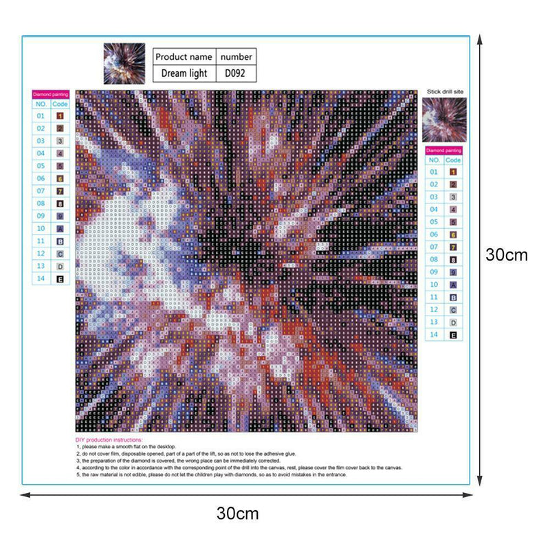 5D DIY Full Drill Diamond Painting Fireworks Cross Stitch Embroidery Kit (A