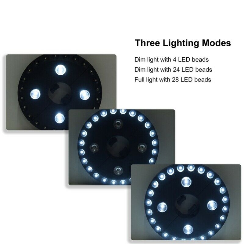 28 Led 200 Lumens Outdoor Cordless Patio Umbrella Pole Light Garden Portabl