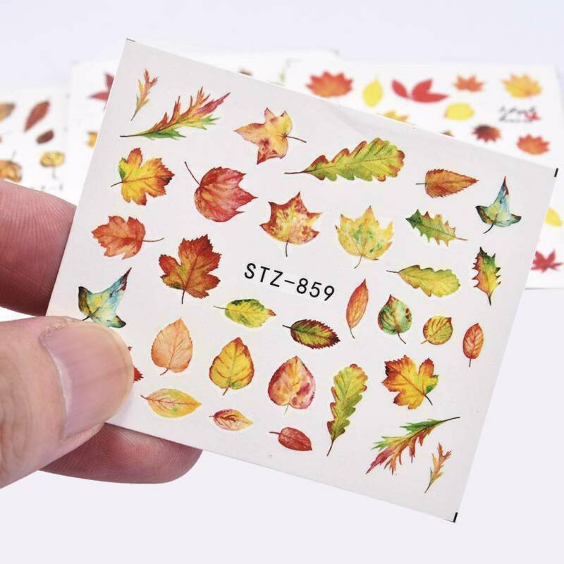 4Sheets Autumn Maple Leaf Nail Art Glitter Snowflake Sequins Spangle Flakes Tips