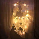 Flowers Clouds Feathers Dream Catcher LED Light String Bedroom Hang Pendant