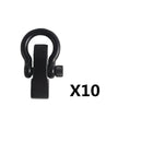 10pcs Stainless D Shape Adjustable Shackle Paracord Bracelet Buckle Black