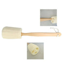 Loofah Wooden Handle Bath Shower Brush Long Handle Thick Loofah Bath Towel  T3K9