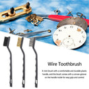 3pcs Mini Wire Brush Set Cleaning Steel Brass Brushes Rust Weels Scrub 170mm