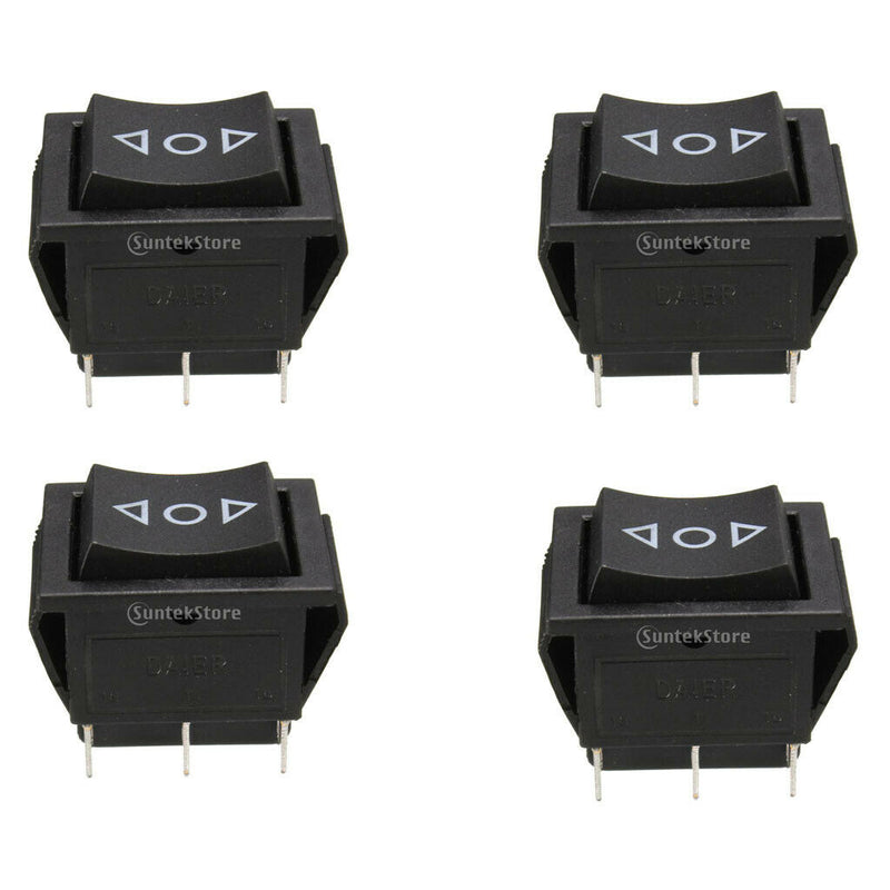 4x 6-Pin DPDT ON-OFF-ON 3-Position 250V/10A 125V/15A Snap in Boat Rocker Switch