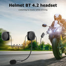 Motorcycle Bluetooth 4.2 Helmet Headset 30MW Wireless Interphone Intercom w/Mic
