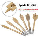 6Pc 1/4" Hex Shank Spade Flat Wood Boring Drill Bit Set 10/12/16/18/20/25mm UJF