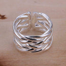 Band Weave Daumen Fingerringe Legierung Sterling verstellbare Ring Geschenk Z2N0