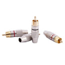 4 x RCA Male Plug Non Solder Audio Video Locking Adapter Connector Z5F5
