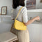 Pure Soft Leather Women Handbag Small Underarm Shoulder Totes Bag (Yellow) A