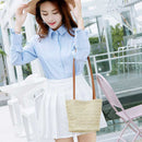 Bag Women Fashion Women Casual Shoulder Bag Straw Bags Woven Bucket Bag Han