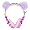Cute Glitter Bling Bear Ears Stereo Headsets Wired Headphone Earphone for Girls