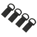 4pcs Nylon Strap Buckles Hooks Belt Hanging Keychain D-Ring Carabiner Black