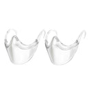 2Pcs Foldable Clear Face Shield Reusable Washable Anti-Fog Mouth Cover Visor