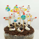 cake topper rocket cake insert card wedding birthday party supply decoration B3C