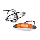2x 12V Amber 3LED Side Marker Lamp Clearance Light Fish Shape Truck Van Trail`3C