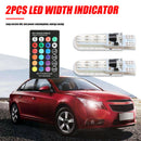 2pcs T10 Bulbs 6 SMD5050 RGB LED Remote Control Strobe Flash Auto Interior Light