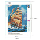 5D DIY Full Drill Diamond Painting Sailboat Cross Stitch Mosaic Kit (P0086)